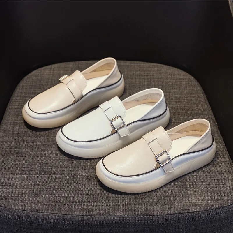 

Женские летние повседневные туфли AIYUQI 2026: Новые дышащие кроссовки из натуральной кожи, большие размеры, плоская подошва, обувь для медсестер