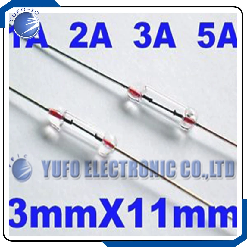 Free Shipping 100pcs 250V 2A Glass Fuses 3mmx11mm NEW 3*11 2A250V Axial leade
