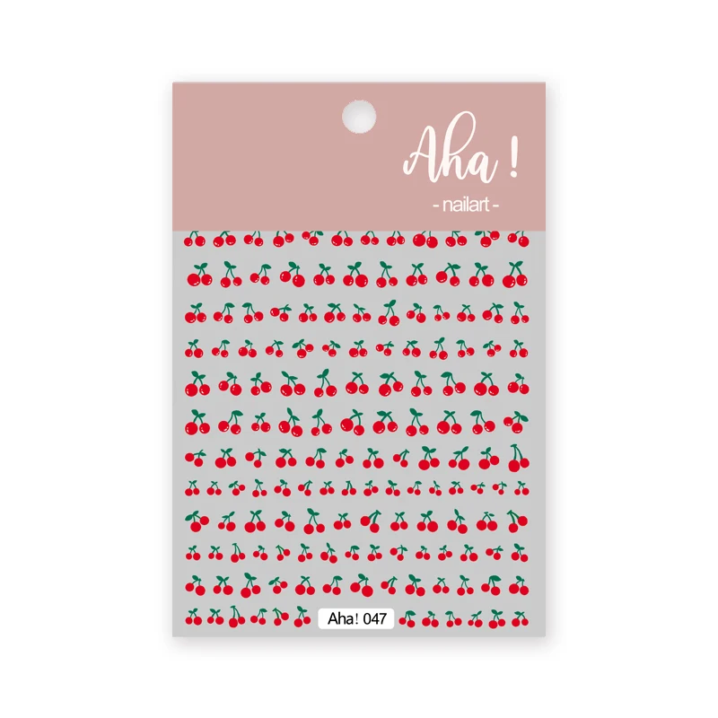 1 قطعة Kawaii الأحمر الكرز القوس مسمار الفن ملصق لطيف الصيف الفاكهة الفراولة الكرز لاصق الشارات 8*10 سنتيمتر المنزلق مسمار الفن الديكور
