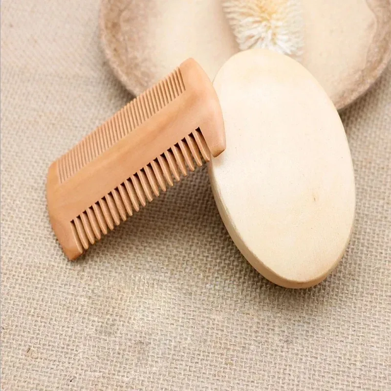 Professional Soft Boar Bristle Wood Beard Shaving Brush Men Mustache Comb Kit With Gift Bag Hairdresser Brush Hair Combs