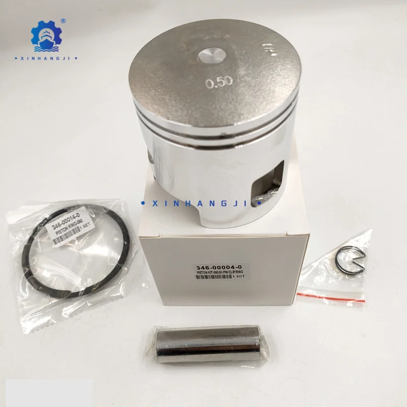 346-00004-0 Piston Kit (0.5MM O.S.) For TOHATSU Outboard 2-stroke 25HP 30HP +0.5MM 346-00004 346-00004-3 Diameter:68.5mm