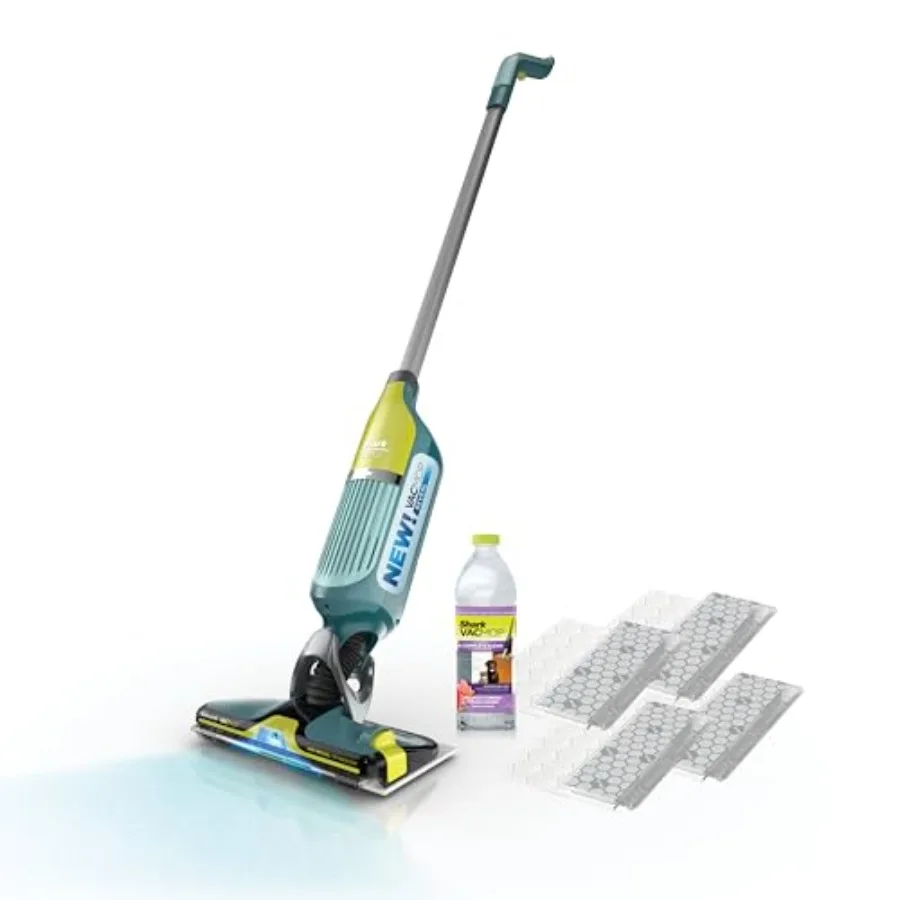

VACMOP Reveal NEW Cordless Hard Floor Cleaner Vacuum and Spray Mop Powerful Suction Lightweight Illumination Light Includes 4 D