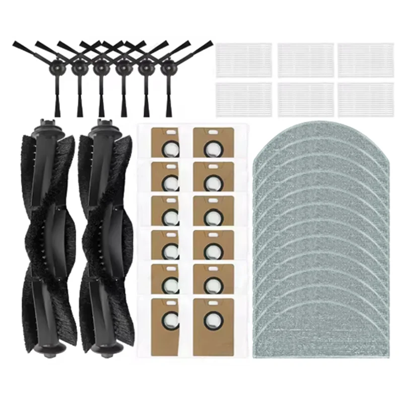 

B46B-Запасные части (38 шт.) для Lydsto R1 Edge/R1D Edge, Miwhole M9 Lite, Roidmi Eve Rook - вакуумная щетка, тряпка для уборки, фильтр, пылесборник