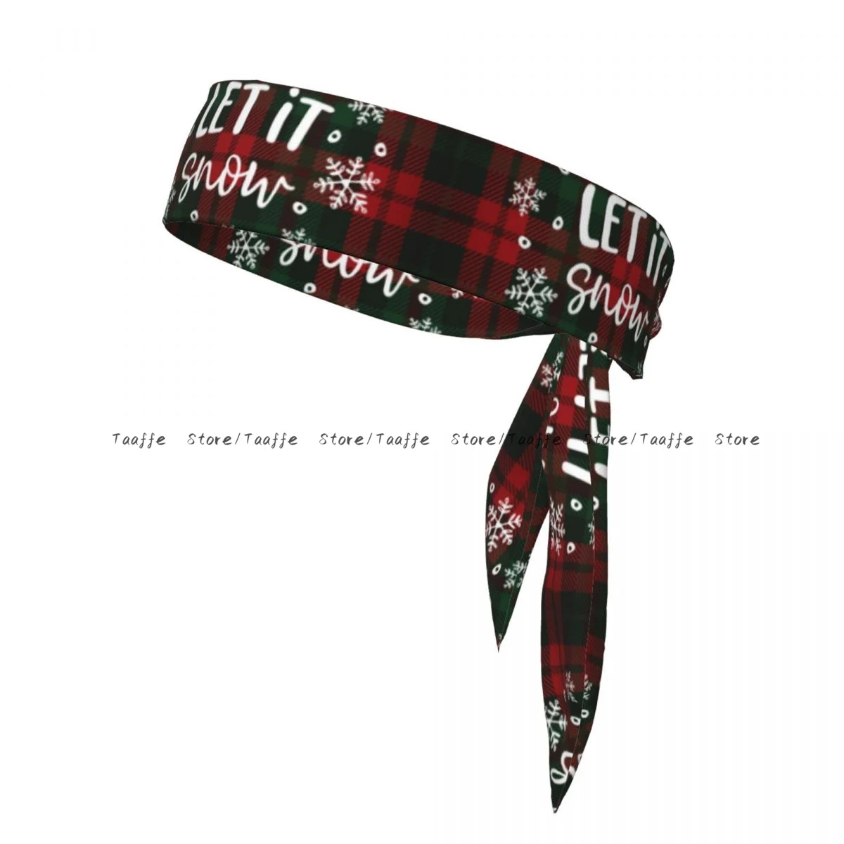 Sweatband Bandanas Let It Snow Christmas Tartan Hairband Head Tie Sports Headband Hair Accessories