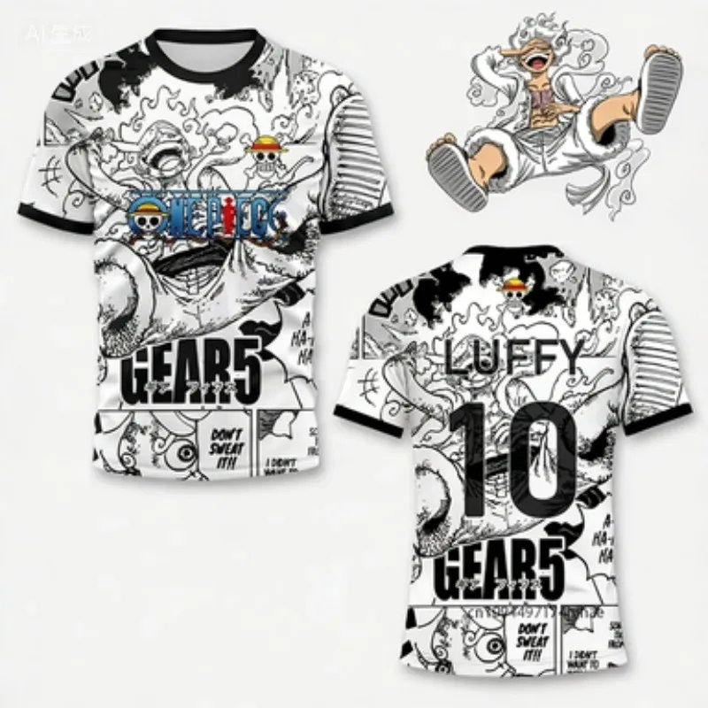 T-shirt Breathable Quick-dry Short Sleeve for Men and Women, Loose Cartoon Print T-shirt, Lightweight and Breathable image 3