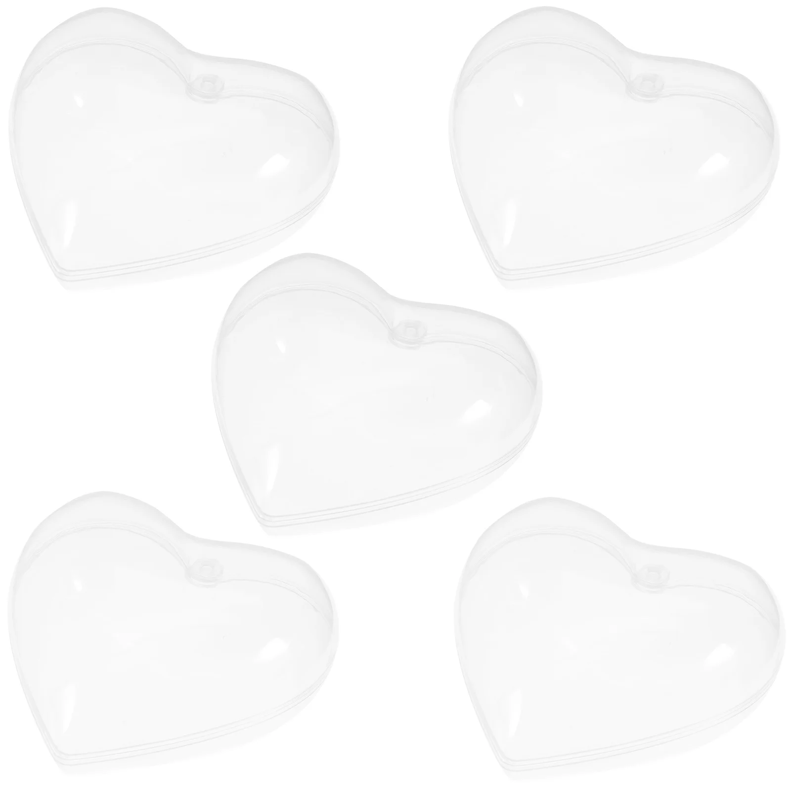 

5pcs Clear Christmas Ball Candy Boxes Fillable Heart Shaped Ornament Material Wedding Decoration Gifts Packaging