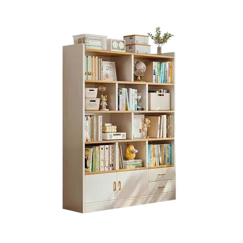 

Household study solid wood bookshelf, student children's floor shelf, children's room against the wall bookshelf locker