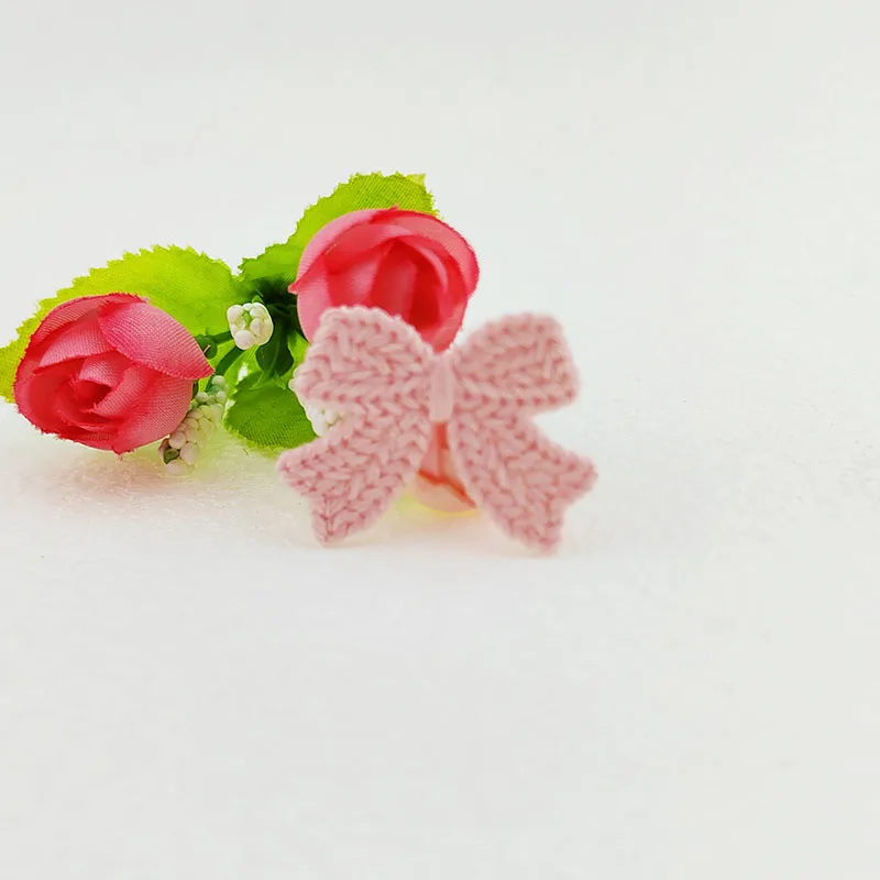 50 Stück 35*25mm Wollschleifen-Applikationen für DIY-Kleidung, Hüte, Schuhe, Nähzubehör, Aufnäher, Kopfbedeckungen, Haarschleifen, Clips, Dekorationszubehör – Detail 2
