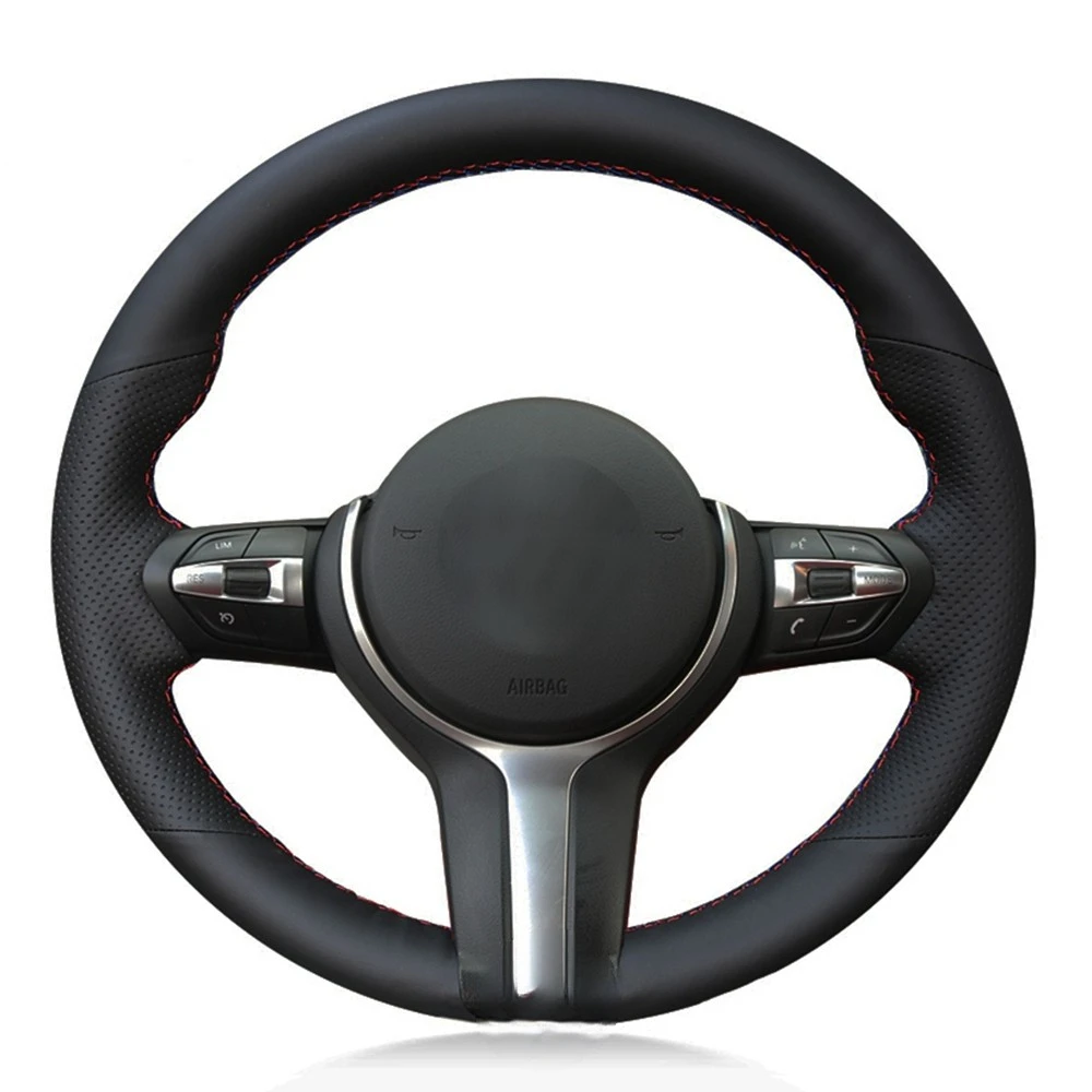 

Car Steering Wheel Cover DIY Black Artificial Leather For BMW M Sport F30 F31 F34 F10 F11 F07 X3 F25 F32 F33 F36 X1 F48 X2 F39