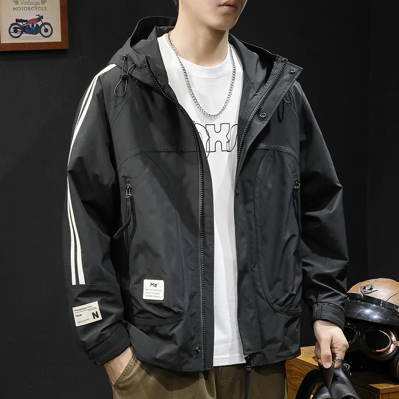 

All-in-one trend loose storm jacket men's coat spring and autumn new fashion brand casual cargo large size men's jacket top