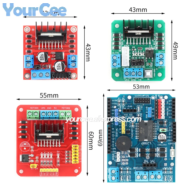 L298 L298P Motor Shield DC Motor Drive Expansion Board L298N DC Motor Drive Board Stepper Motor Intelligent Car Robot Accessory