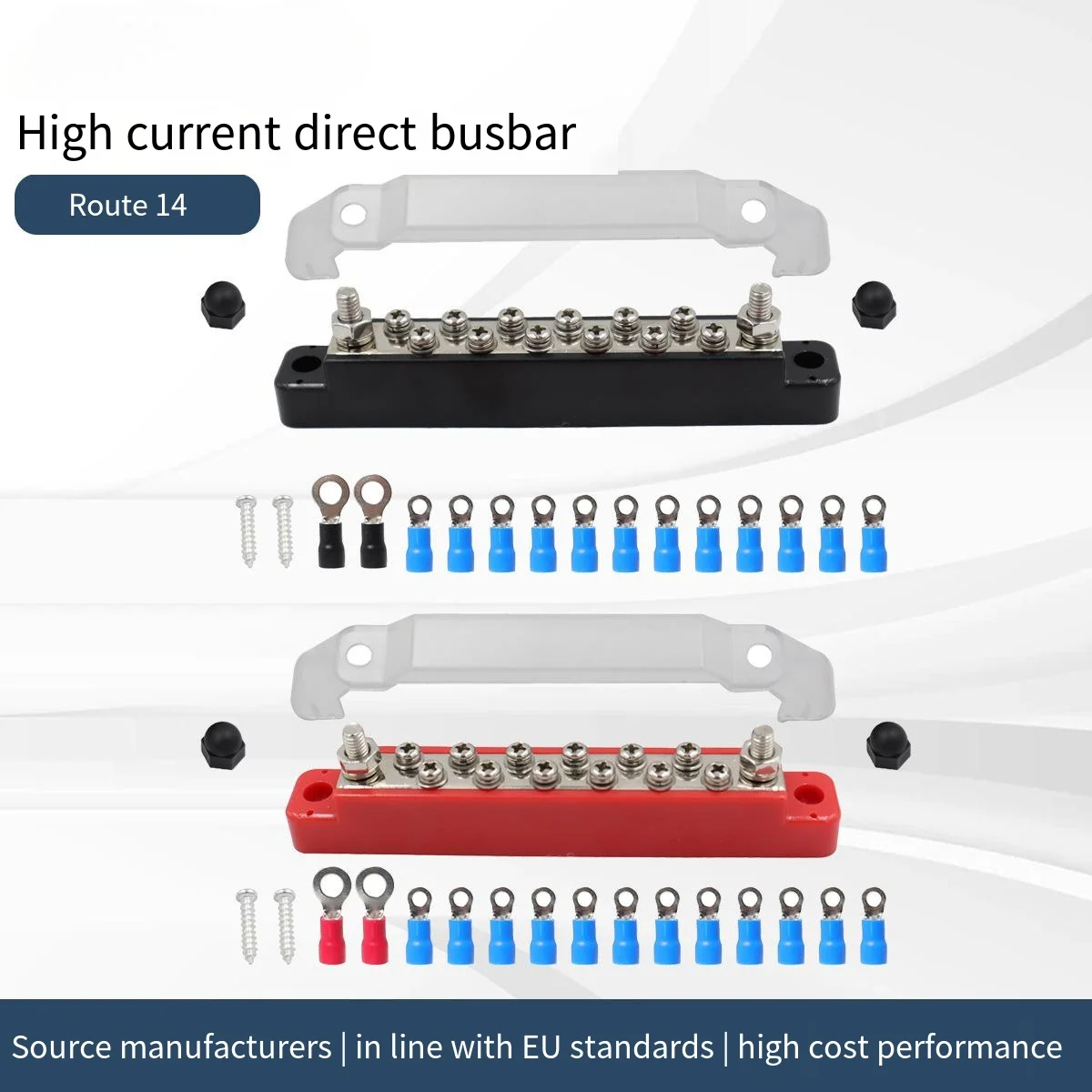 High Current Busbar 14-Way Terminal Block for Camper, Yacht with 48V150A Direct Row Connection