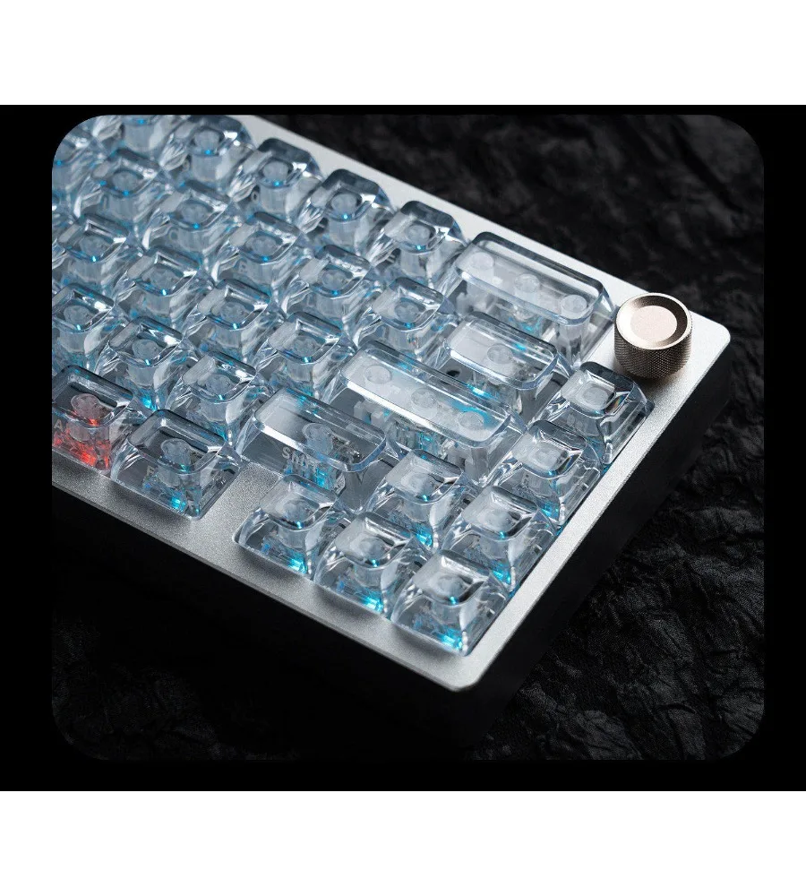 Mechanical Keyboard Cap Advanced Sensing Transparent Ice Soul Keycap High Transparency ev63 Steps from Ace68 Night Demon