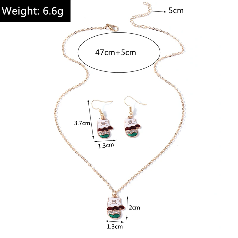 Mode Frohe Weihnachten Baum Schneemann Hirsch Baum Halskette Ohrringe Schmuck-Set für Frauen Mädchen Neujahr Festival Schmuck Geschenke – Detail 14