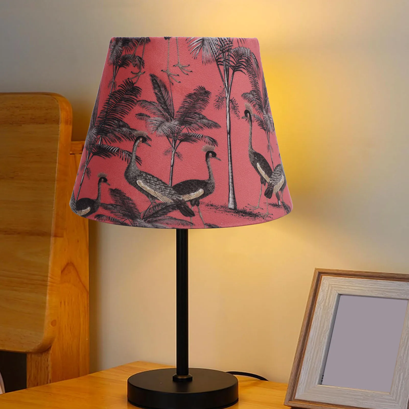 ZK40 Lampshade Modern Simple Velvet Exquisite Conical Decorative Lampshade for E27 E14 Lamp Head Peacocks