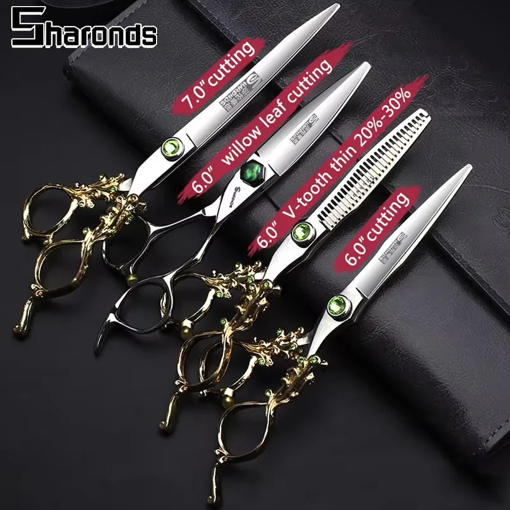 Hairdressing Scissors, 6/7 Inch barber shears, Retro Personalized Hairdressing Scissors Set, Can Be Customized Logo for Free