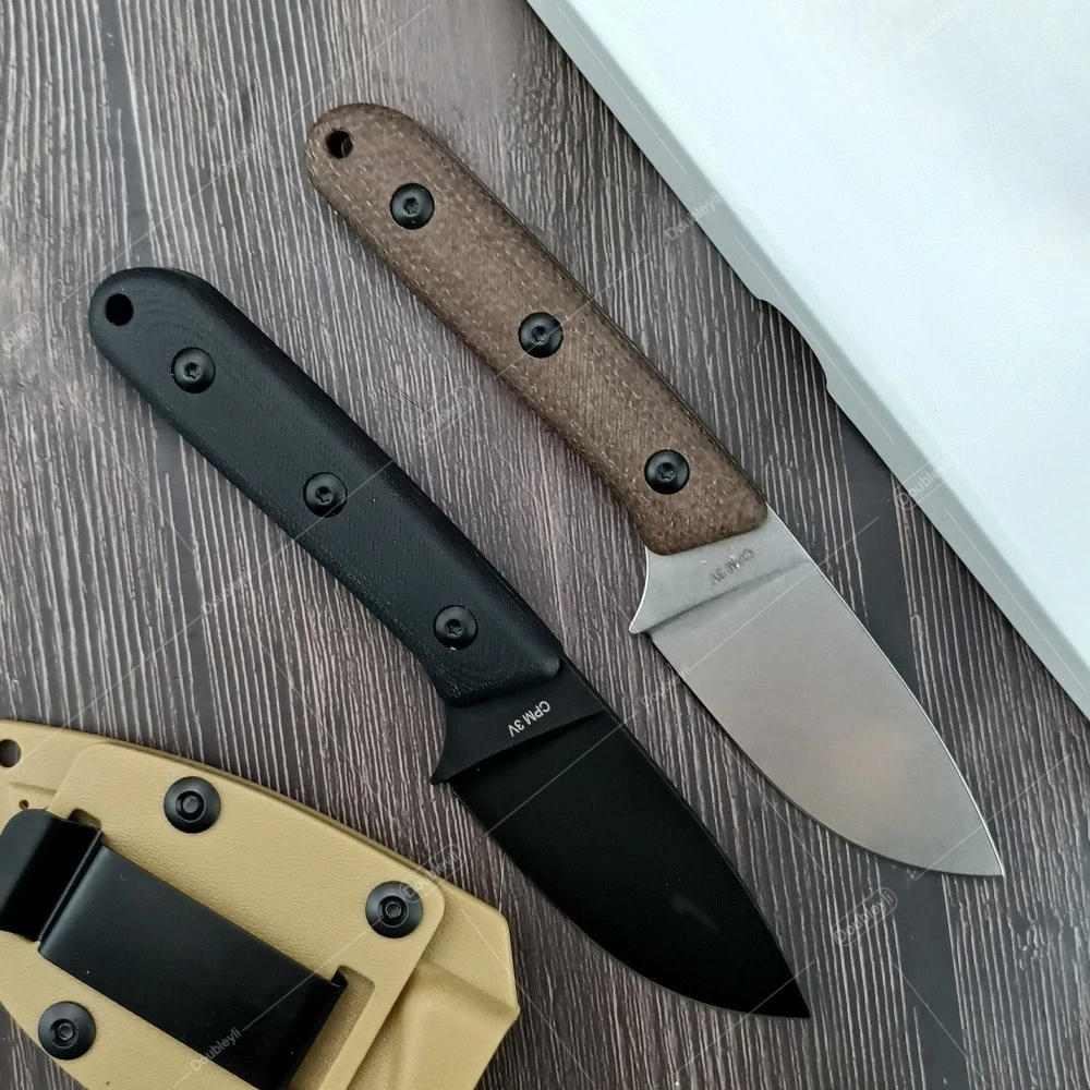 Multi-purpose Slicing Meat Slicing Peeling Pacaya Straight Knives Black G10 & Brown Micarta Handle - Perfect Gift for Festivals