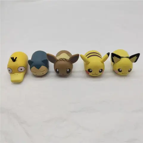 5pcs kawaii Pokémon tsum  Pikachu Raichu Snorlax Eevee cartoon figure Christmas Gift Children Kids Birthday Doll Toy