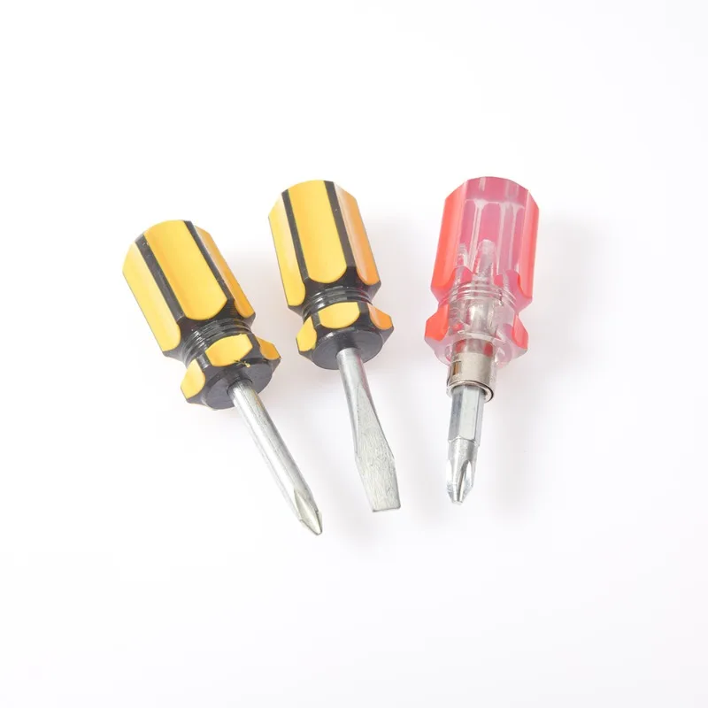 Mini Turnip Head Screwdriver Magnetic Dual-purpose Slotted Cross Plum Flat Mouth Ultra-short Small Modified Cone Screwdriver