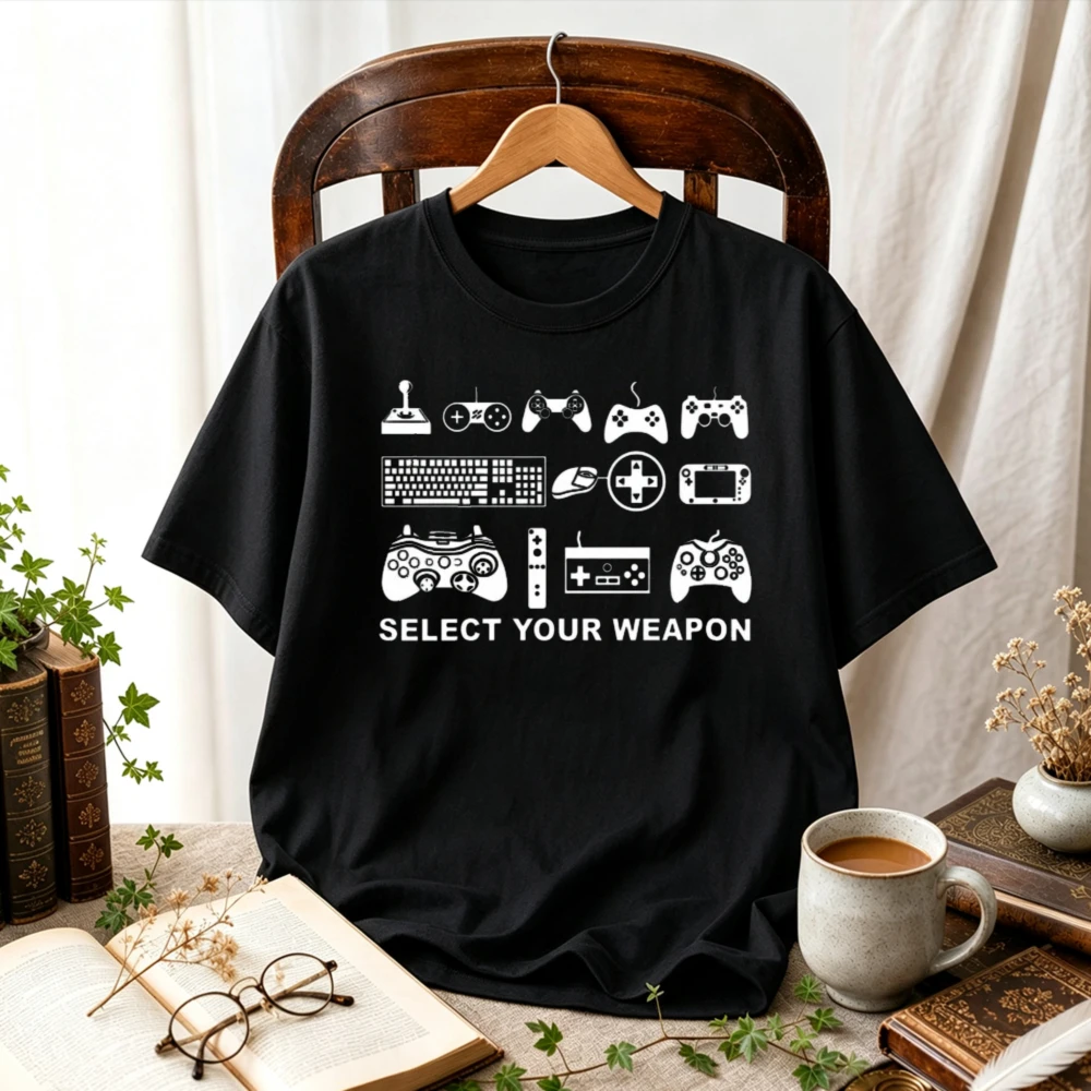 Select Your Game Controller Graphic T-Shirt Retro Gaming Gamer Gift Casual Crew Neck Short Sleeve Cotton Streetwear Tees Y2k Top