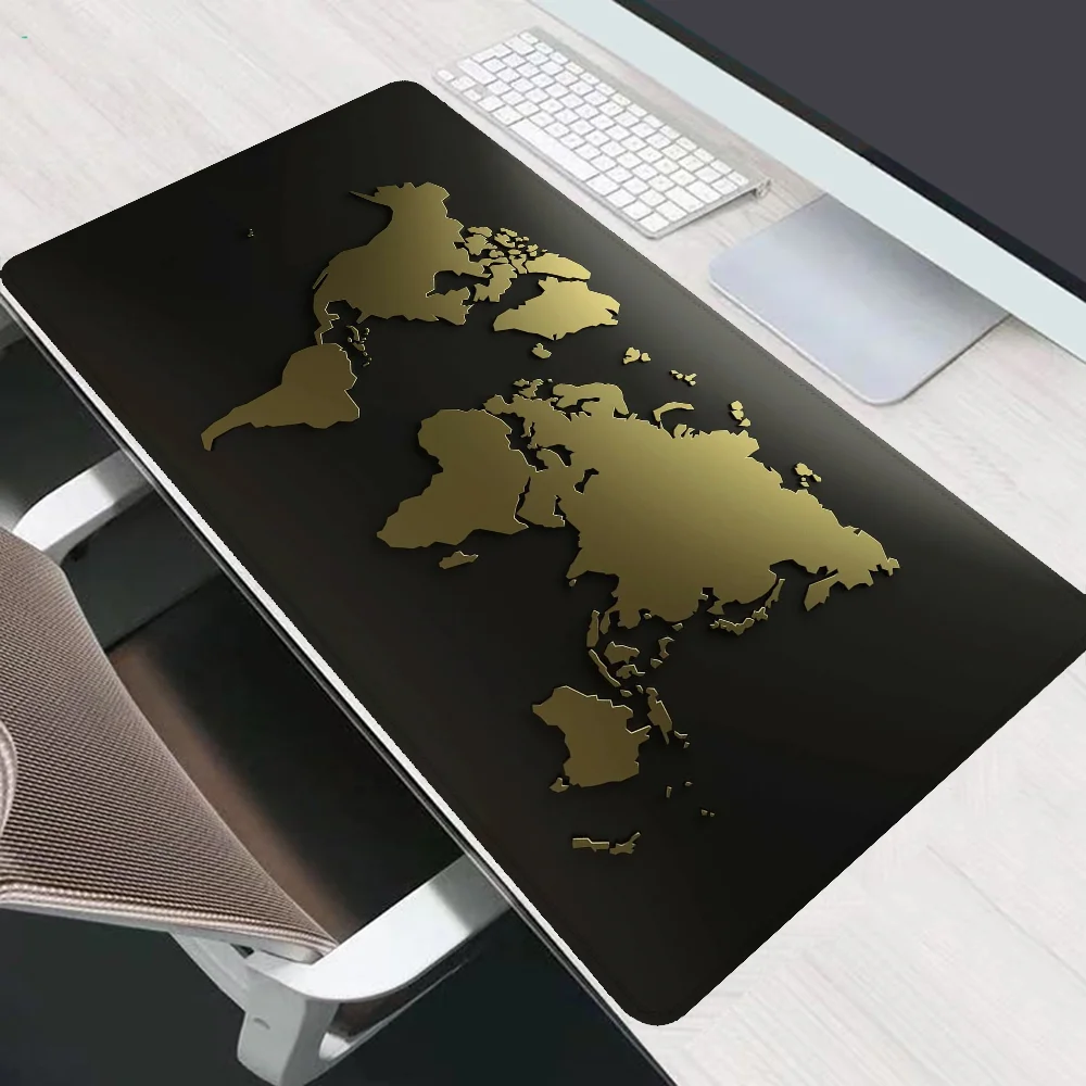 World Map Mouse Carpet Desk Accessories Pc Gamer Computer Offices Keyboard Non-slip Pad Mousepad Cabinet Mat Gaming Xxl Large