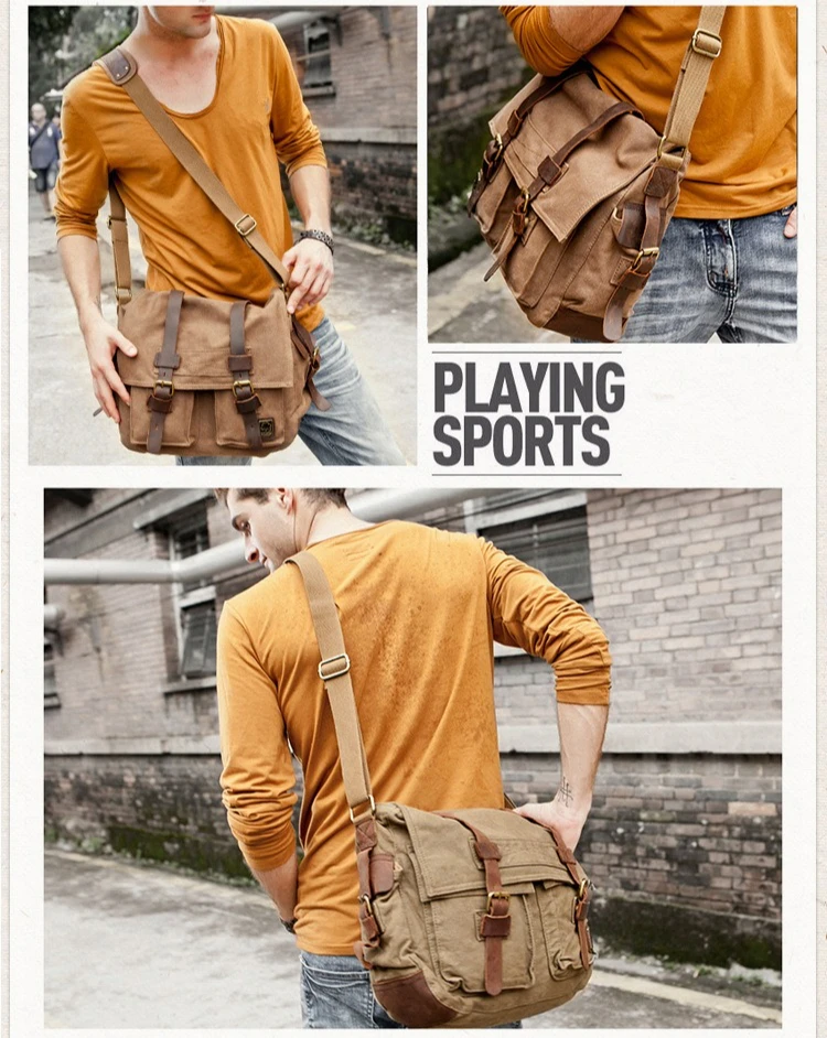

Postman crossbody bag, 17-inch wear-resistant canvas, computer storage, large capacity, casual single-shoulder crossbody bag