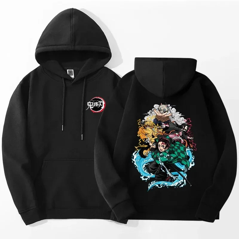 Demon Slayer Anime Hoodie Men Women Tanjirou Nezuko Sweatshirts Kimetsu No Yaiba Oversize Japan Anime Sudaderas Pullover 4XL