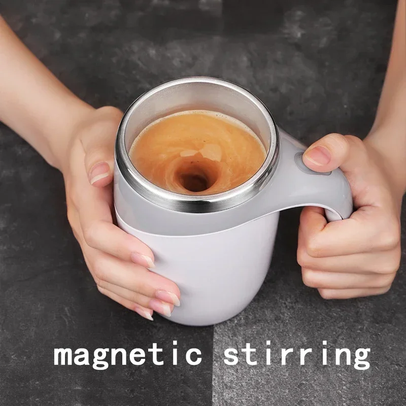 Automatic Magnetic Coffee Mug Electric Stainless Steel Lazy Rotating Water Bottle Self Stirring Milk Fruits Mixing Cup New 380ml