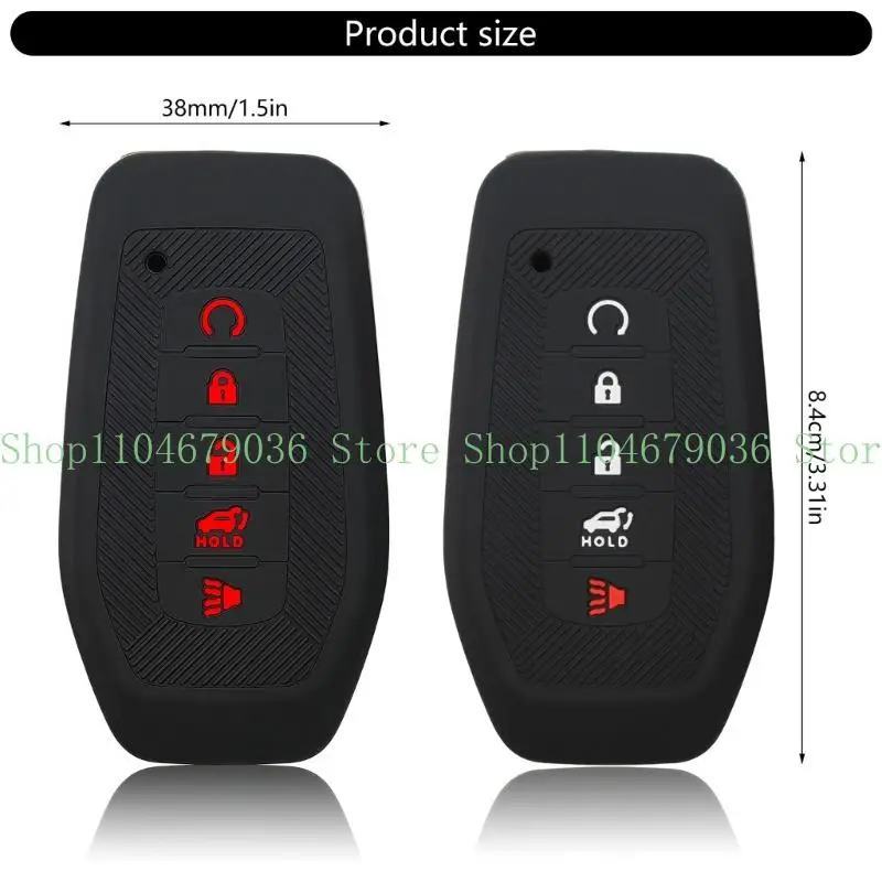 652F Premium Silicone Protective Case For 5 Button Car Soft Anti Slip Durably Cover