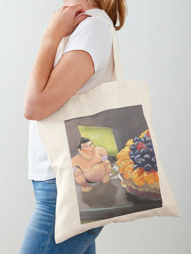 Tart: Sumo and Fruit Tart Tote Bag large tote bag Cloth bags canvas bags