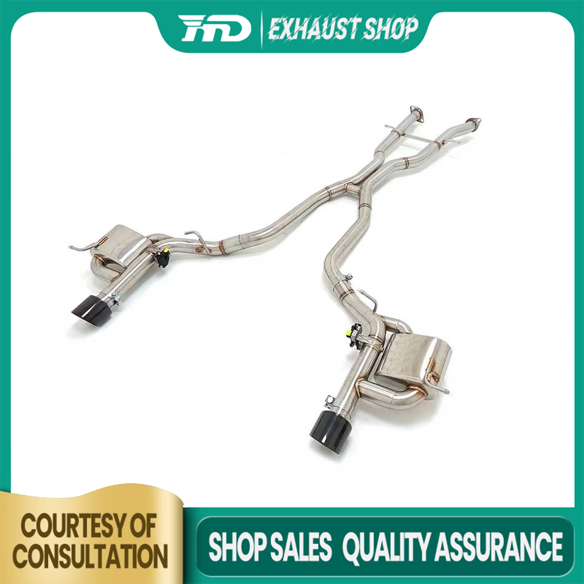 

HMD Exhaust pipe for Jeep Grand Cherokee SRT 6.2L High sensitivity Electronic valve High precision Muffler SS304 Catback Tips