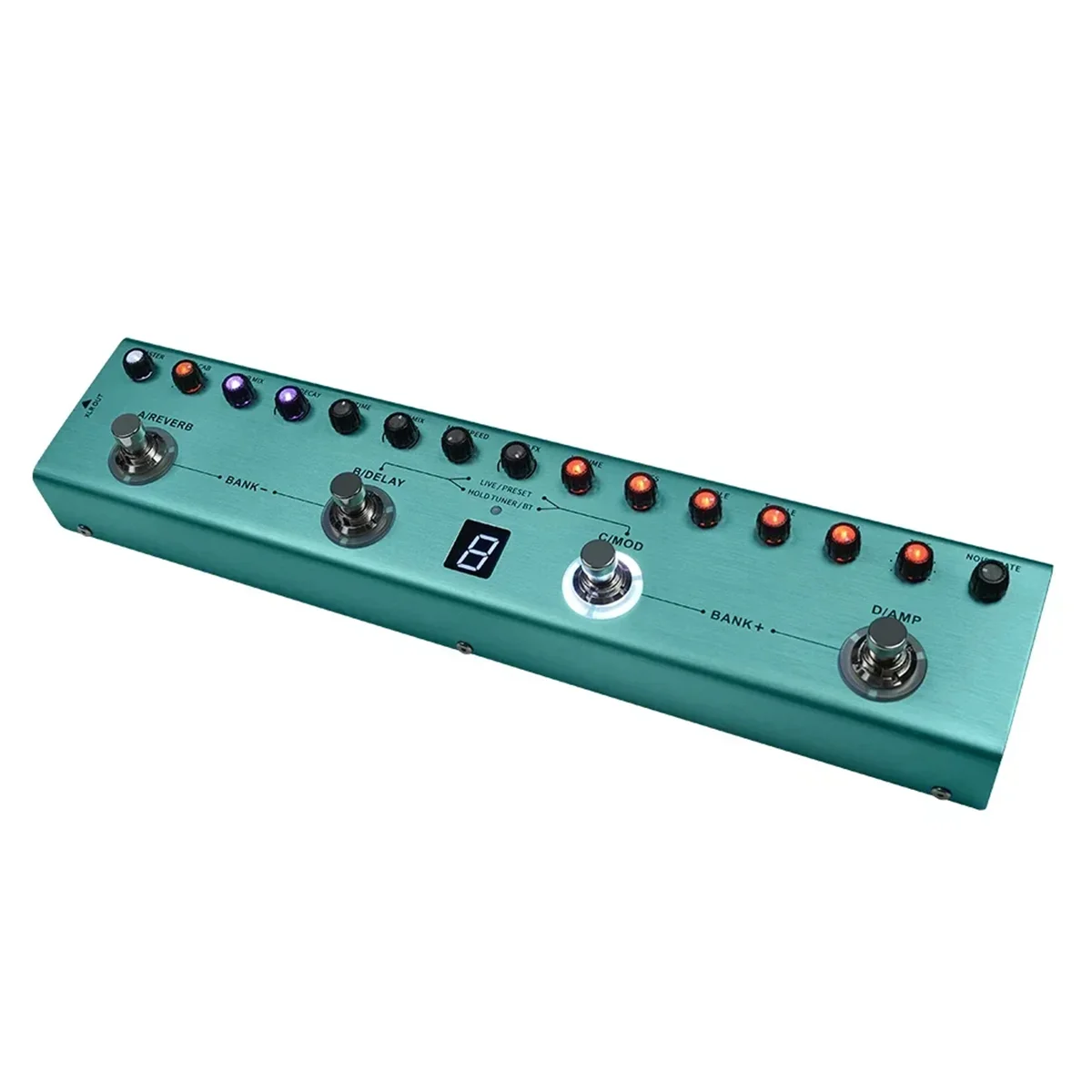 

Tank-G Guitar Multi Effect Pedal Rechargeable 36 Presets 9 Preamp Slots 8 IR Cab Slot 3 Modulation/Delay/Reverb Effect