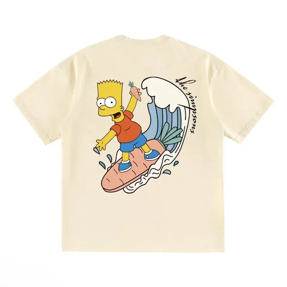 The Simpsons Printed T-shirt Men's Fashion Loose Casual Short Sleeves Summer Couple T Shirt Oversize Tee Shirt Men Woman Clothes