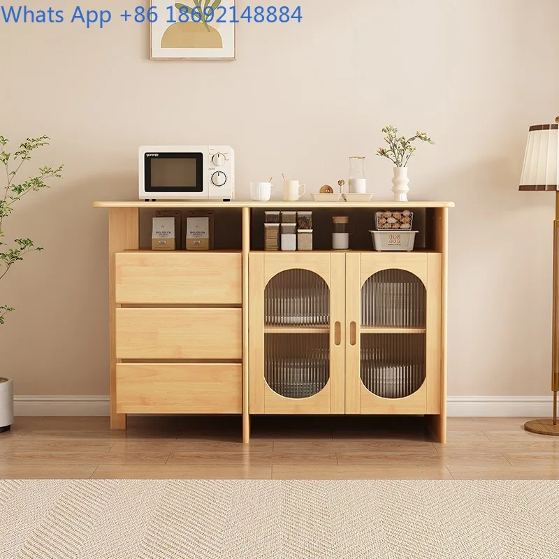 

Nordic Solid Wood Sideboard Cabinet Light Luxury Tea Water Simple Living Room Storage Cabinet Kitchen Tableware Storage