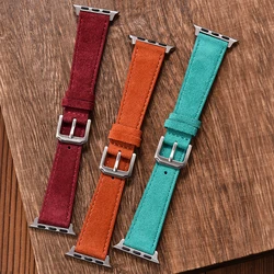 Suede Leather Strap For Apple Watch Band 44mm 40mm 38mm 45mm 41mm Vintage Leather Bracelet iWatch Series 6 SE 7 8 9 10 Ultra2 49