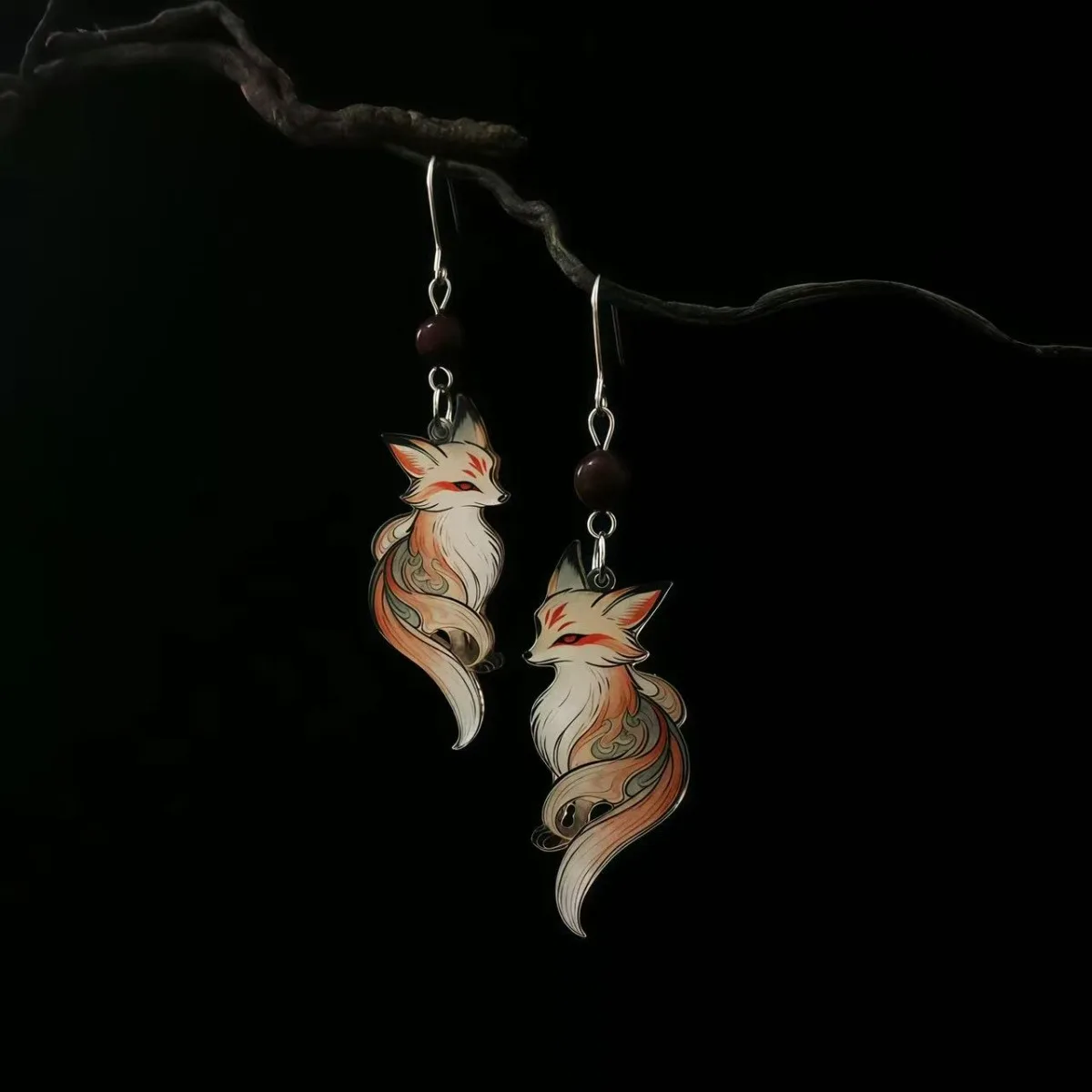 Ancient Style Mysterious Animals Earrings for Women Men Vintage Chinese Mythological Tales Jewelry Silver Hook Ear Clip Earring