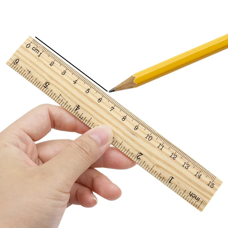 30CM wooden single-sided double-scale ruler, office student teacher painting tool measuring length ruler