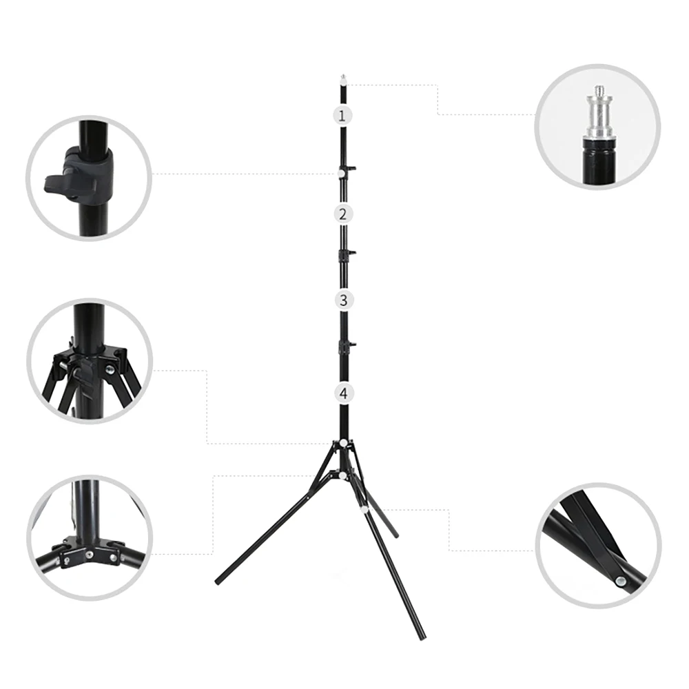 Photography Light Stand Tripod Bracket Thicken Aluminum for YONGNUO YN600L YN300 YN300III YN360 YN200 Video LED Fill Light Flash