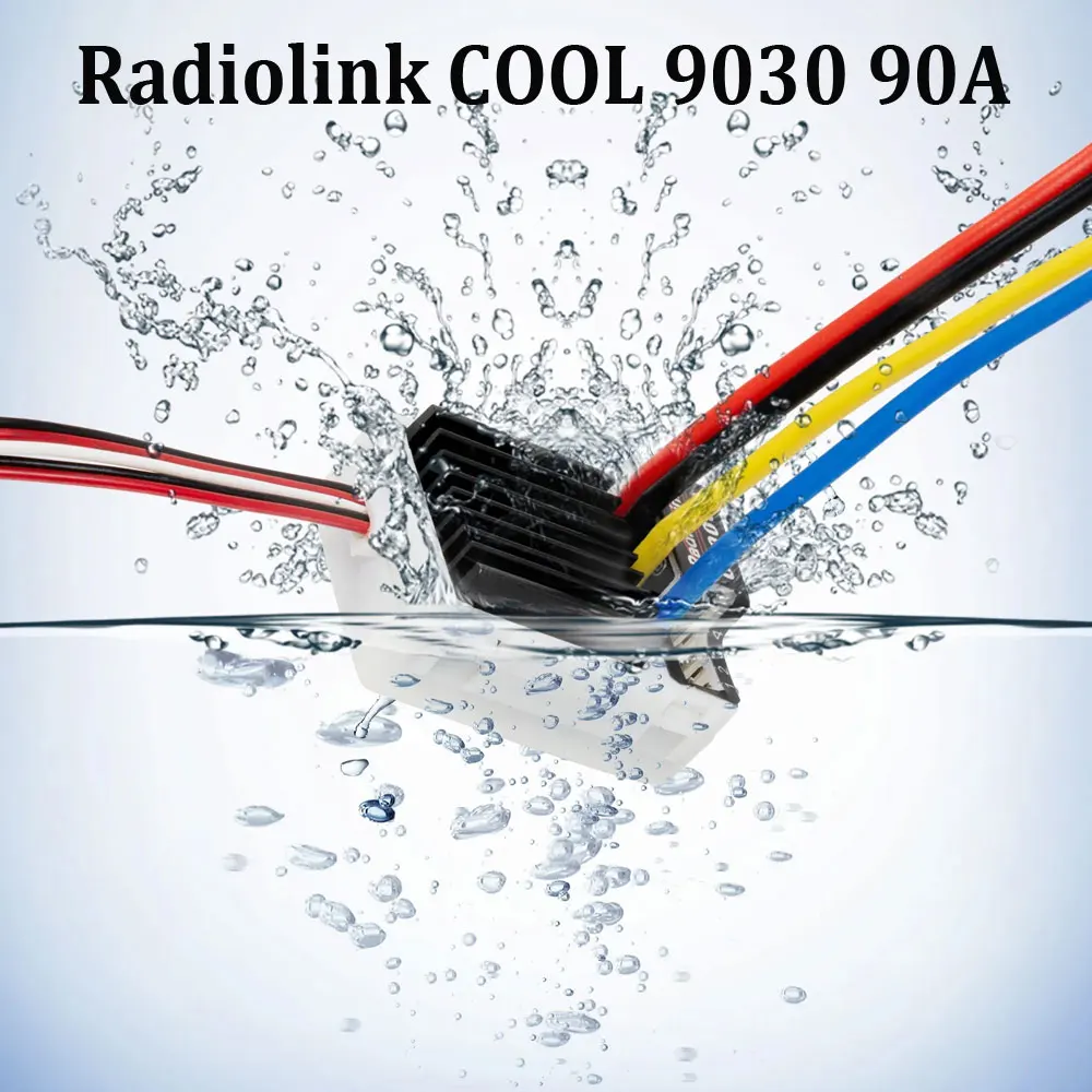 Radiolink Waterproof Brushed ESC COOL 9030 90A Speed Controller with 5.5V/3A 7.5V/3A BEC for Traxxas SCX10 HSP Car Boat Crawler