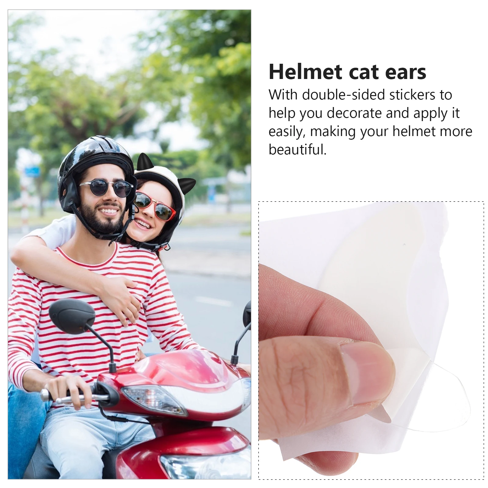 

2 Pcs Cat Ears Decoration TPU Material Comfortable Durable Creative Design Decoration Motorcycle Ornament
