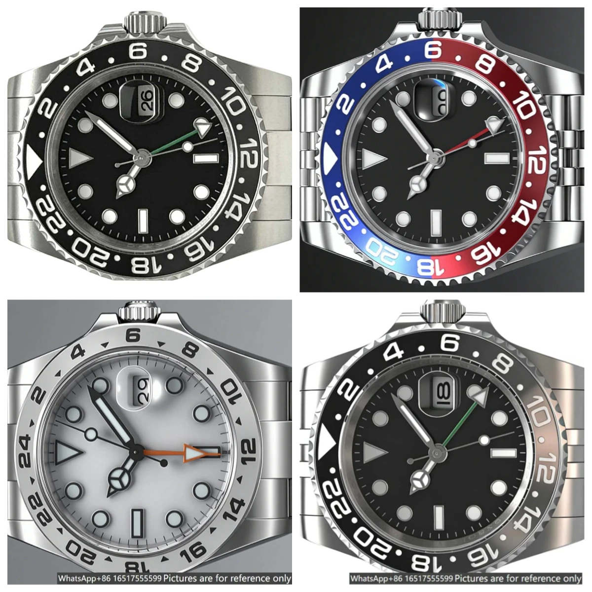 

Classic GMT Style 40mm Men's Automatic Mechanical Luxury Watches 904L Stainless Steel Exquisite Craftsmanship Office Leisure