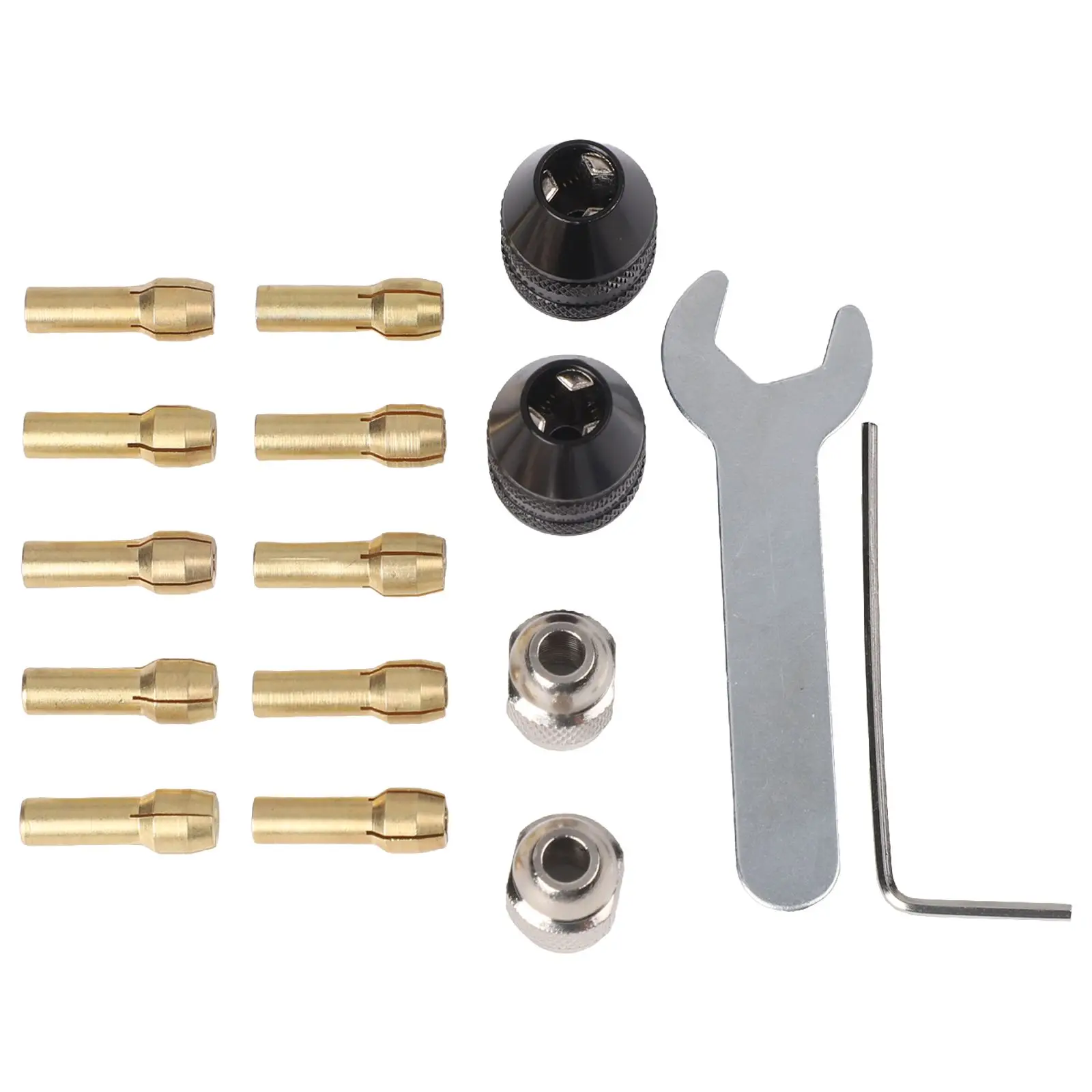 

16pcs Keyless Chuck Drill Keyless Chuck Shank Rotary Tool 0.5/0.8/1.0/1.2/1.5/1.8/2.0/2.4/3.0/3.2mm Quick Change Adapter Kit