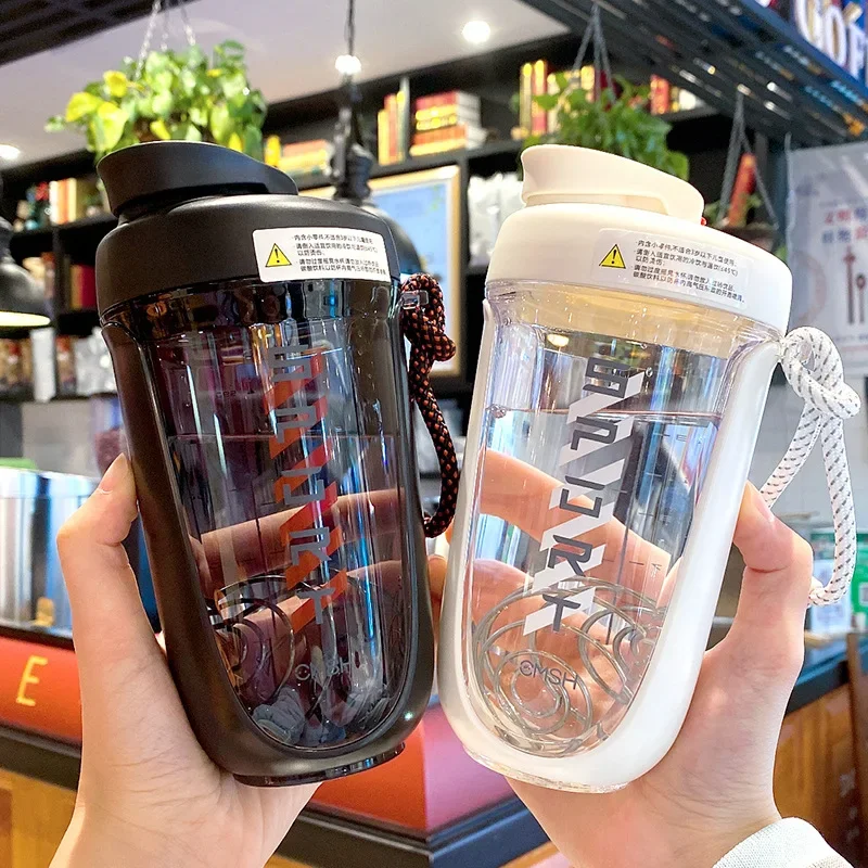 Portable 590ML Shaker Bottles Coffee Mixing Cup Sports Protein Powder Stir Cups Water Bottle Outdoor Water Drinking Accessories