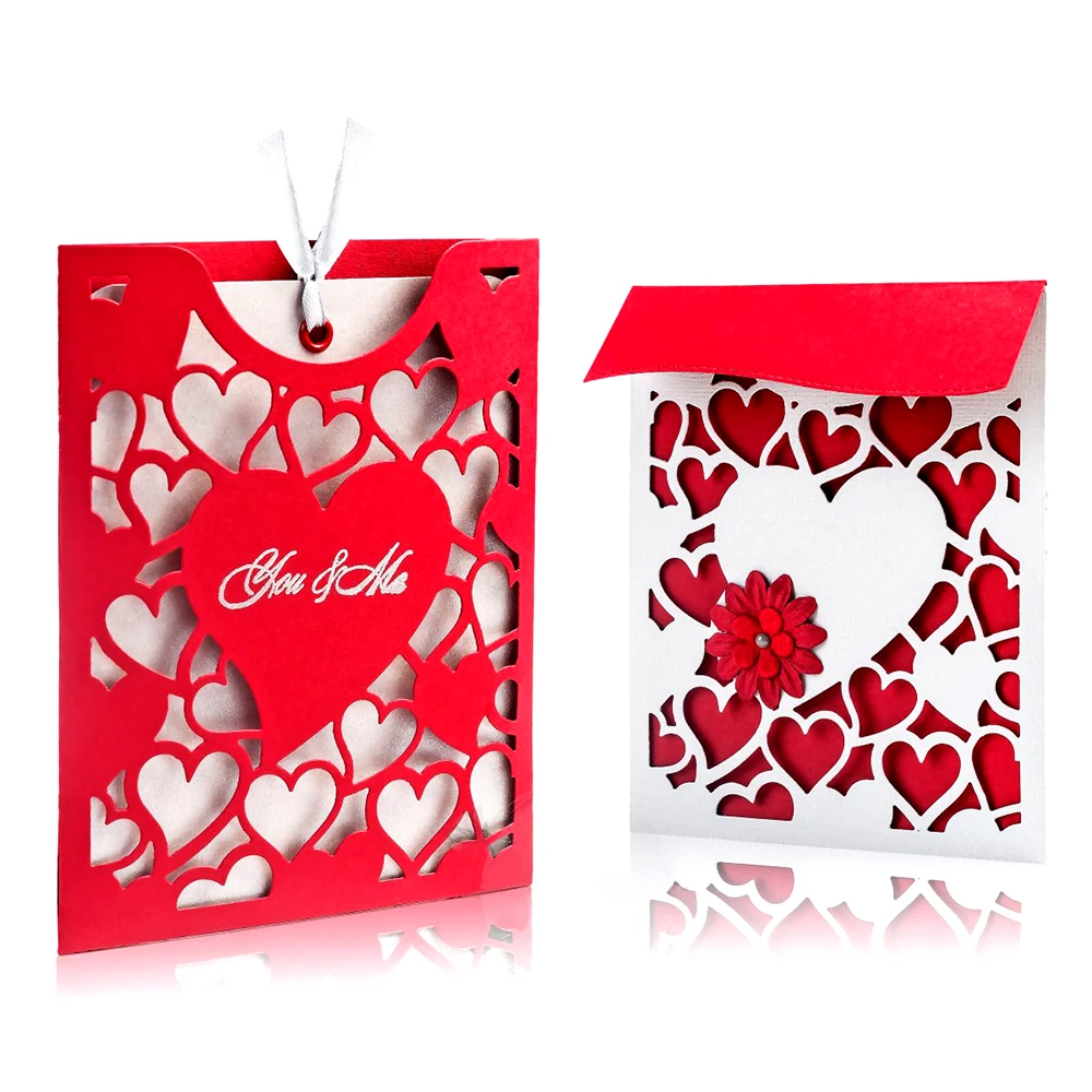 Rectangle Tag Frame Metal Cutting Dies Valentines Day Romantic Heart Pocket Die Cut For DIY Scrarpbooking Craft Cards Making New image 6