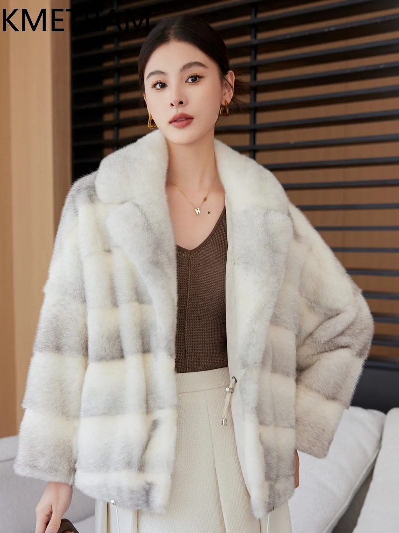 Damska kurtka z prawdziwego futra norki, luksusowa krótka kurtka z naturalnego futra, wysokiej jakości zimowe ubrania damskie 2025, futrzane kurtki, fourrure