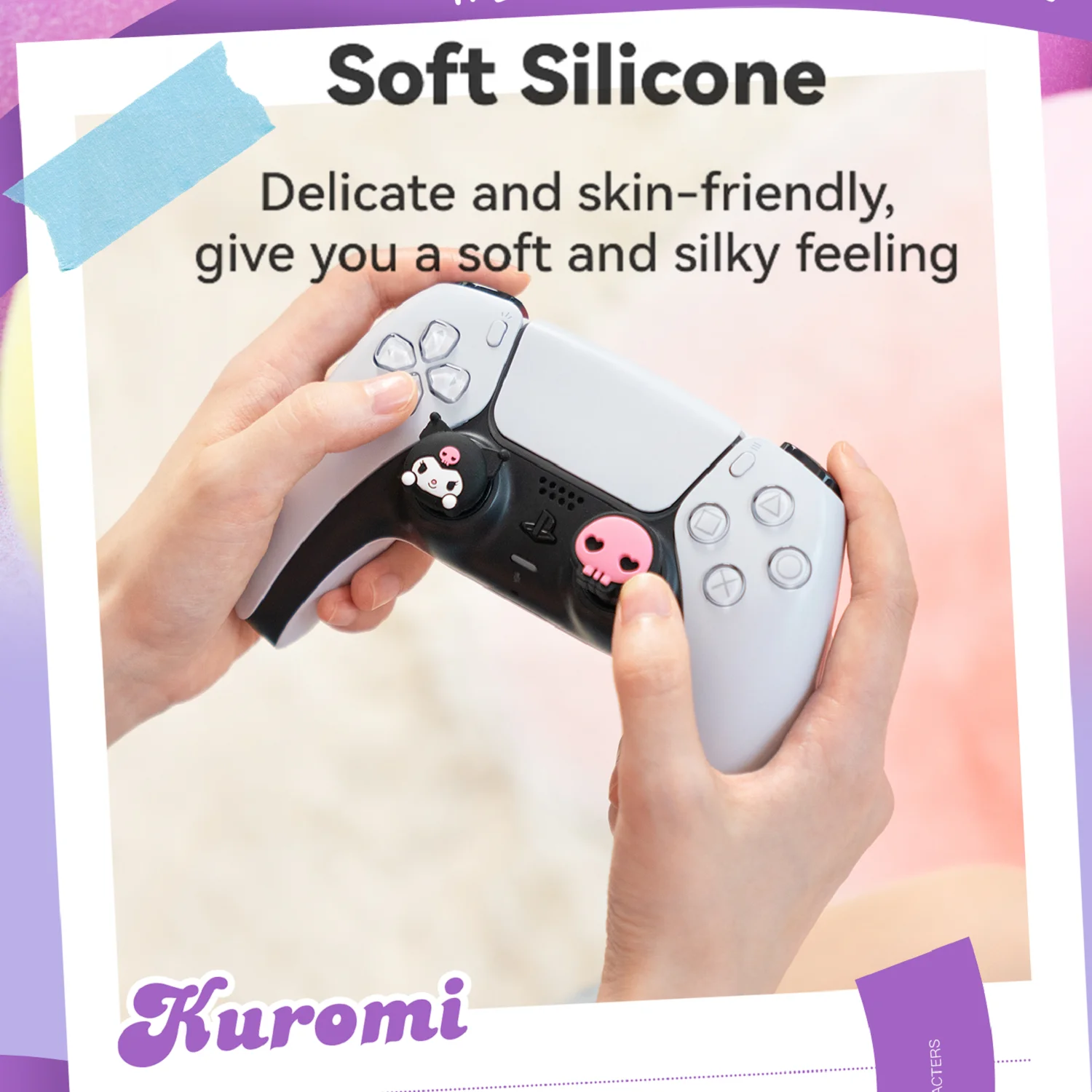 4PCS Cute Thumb Grip Caps Compatible with PS5 PS4 Switch PRO Controller