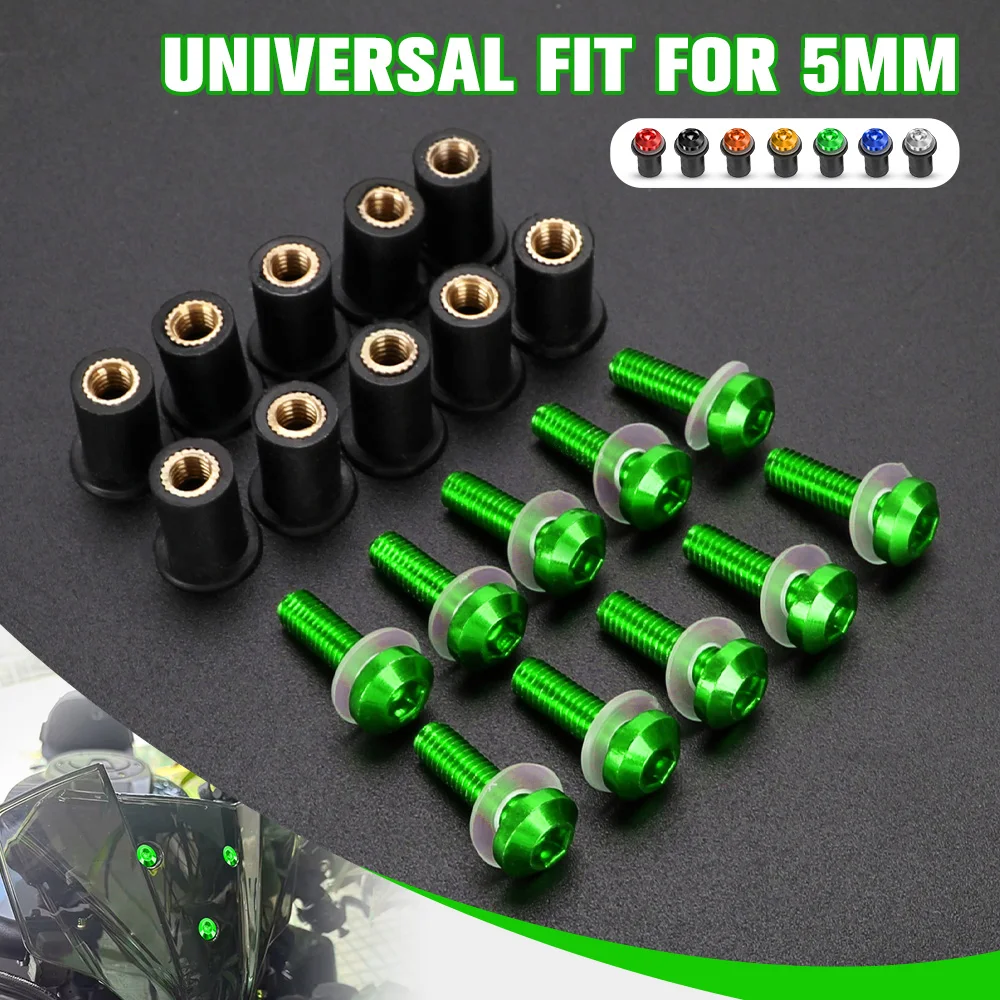 

Windscreen Windshield Wind Deflectors Bolts For SUZUKI GSXR 600 650 1000 1300 750 GSF 600 650 Bandit TL SV 650 1000 10 PCS M5
