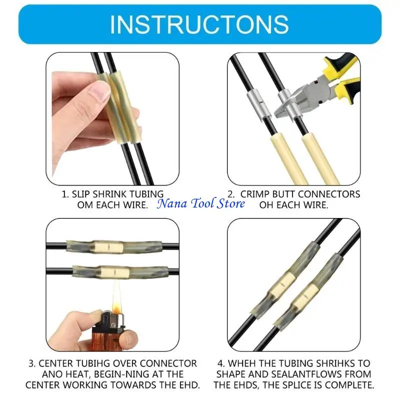 31GJ Direct Burial Wire Splices set with Clear double  Wall Heat Shrinks Wire Connectors