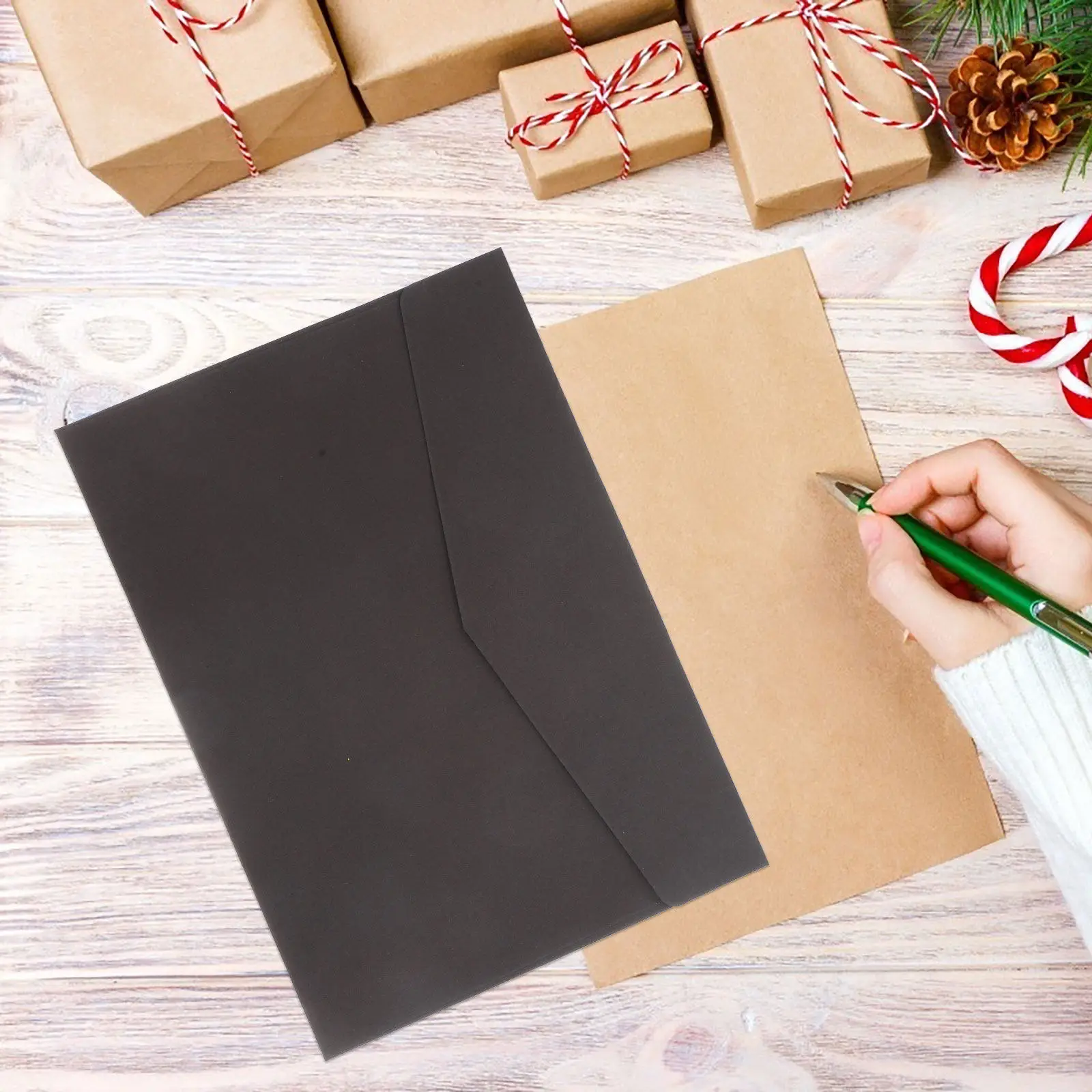 

1Set High-Quality Brown Kraft Envelopes Simple Elegant Design Lightweight Compact for Letter Writing Party Invitations Wedding