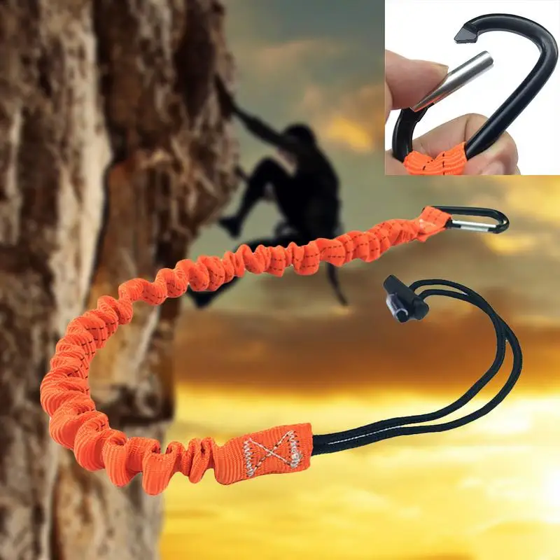 Safety Bungee Tether Tool Lanyard Lanyard Retractable Safety Rope With Carabiner Telescopic Elastic Rope Tool For Climbing